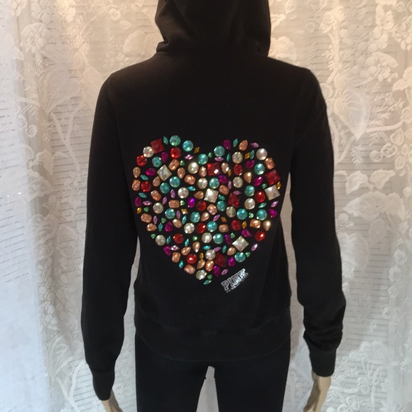PINK Victoria's Secret Tops - Pink Victoria’s Secret Hoodie Rhinestone Back S